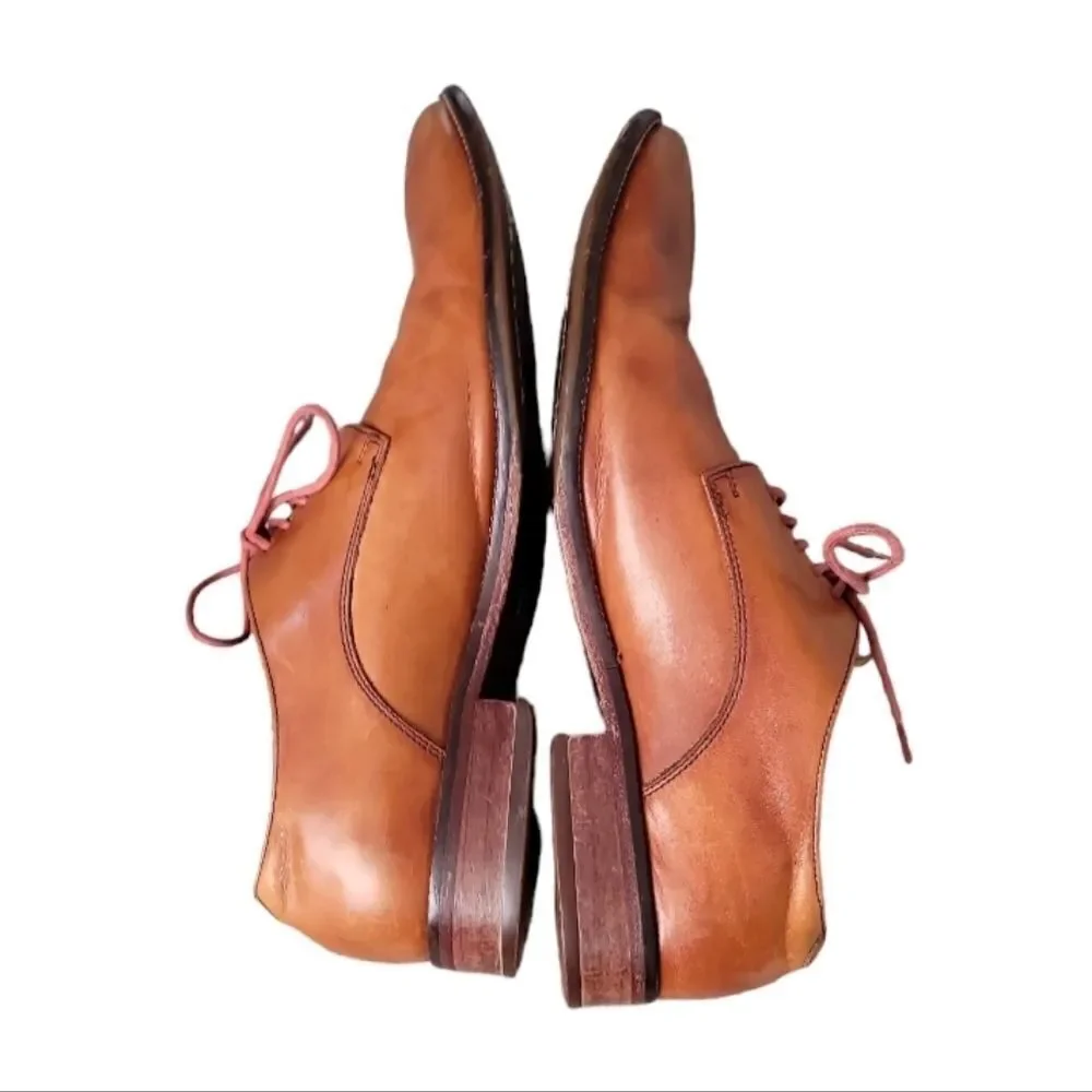 Cole Haan Men's Lenox Hill Oxfords Brown Cognac Leather Shoes 9M C12204